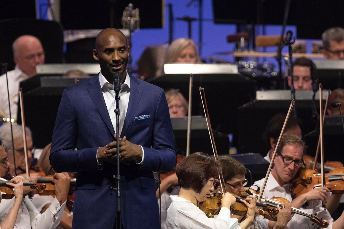 LAPhil's tweet photo. “The most important thing is to try and inspire people so that they can be great in whatever they do.” Thank you for the inspiration. Thank you for the memories. You will be missed. #ripkobebryant https://t.co/fnwchQct78