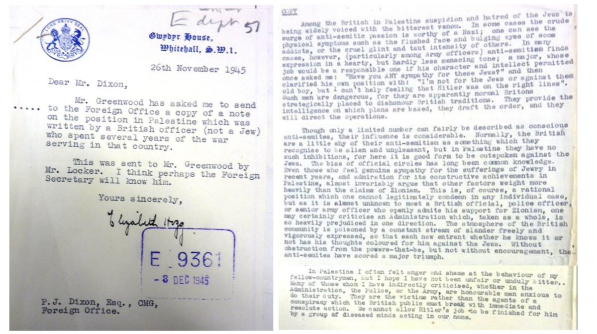November 1945. Just months after the liberation of the death camps, a British Army officer writes about the antisemitism of his colleagues. “We cannot allow Hitler’s work to be finished for him by a group of diseased minds acting in our name.