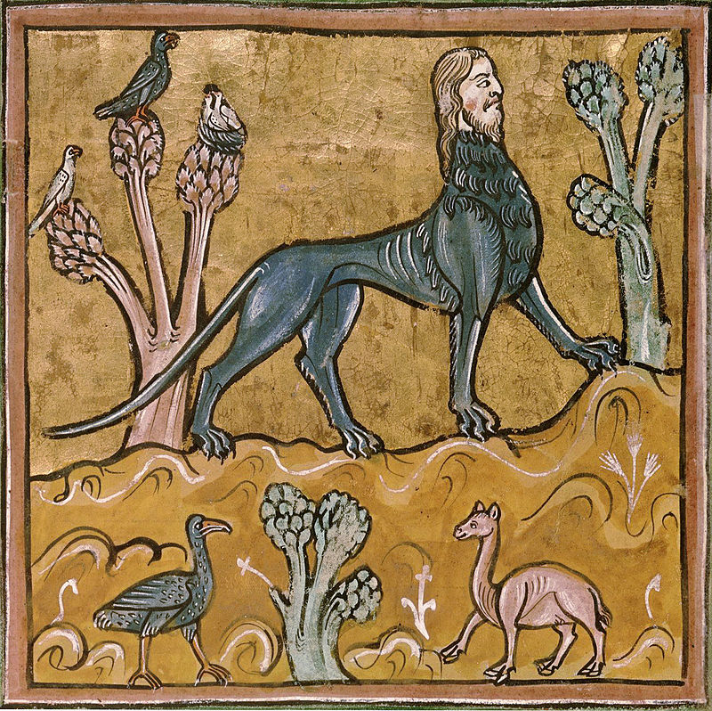 LE_Mythologie's tweet photo. Thanks for all your votes for #aMythForSunday We'll tell some #myths about lions and monsters. One of both is the Manticore, a phantastic and man-eating beast from persian #mythology It has a human head, the body of a lion and a venoumous tail. #folklore https://t.co/fI7BUjE2Jq