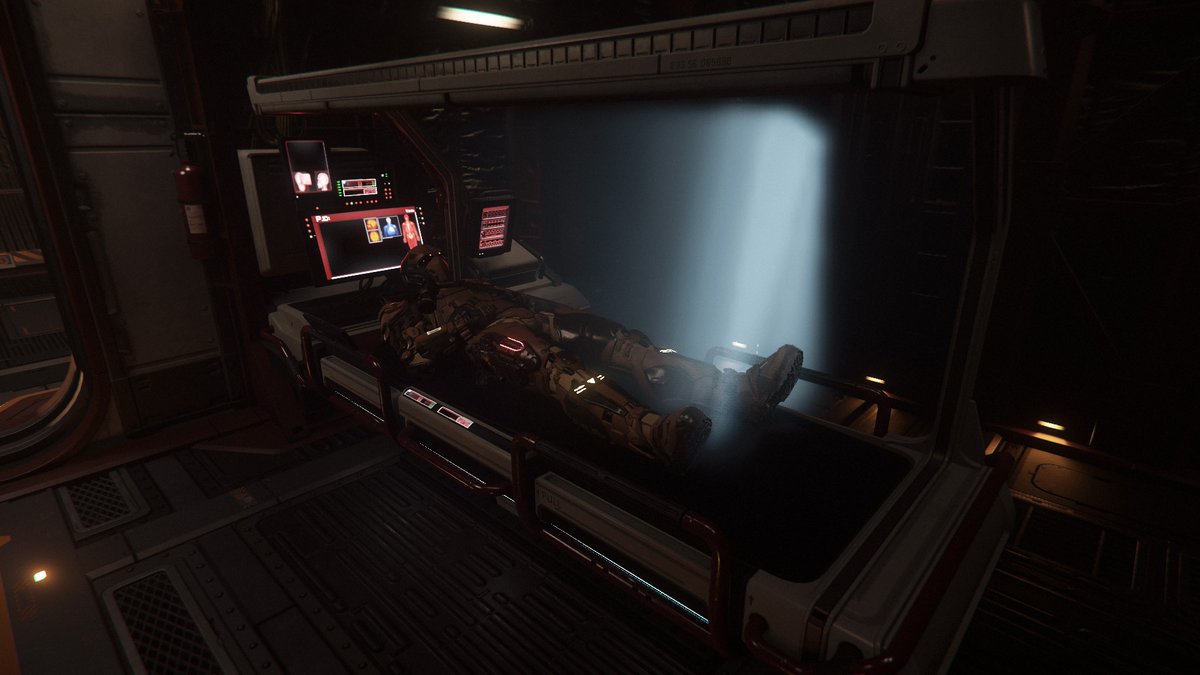 SC_Montecrist0's tweet photo. Les lits du #CutlassRed sont très pratiques. Non seulement on peut le définir comme point de résurrection ("Set as preferred ICU"), mais on peut se soigner et une animation dédiée (sorte de scan) se déclenche. #StarCitizen #Healing #scfr https://t.co/kg6HsXmVN3