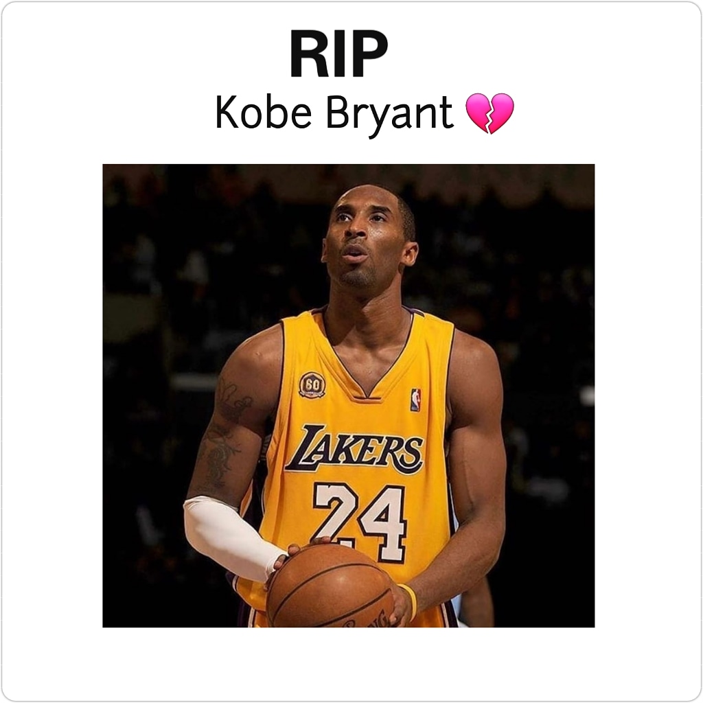 #BREAKINGNEWS 
#KobeBryant is dead.

According to media reports, the 41 year old basketball legend was travelling alongside 4 other people in an helicopter that crashed in the city of Calabasas, California. 
There was no survivor.

May his soul rest in peace 💔🙏.