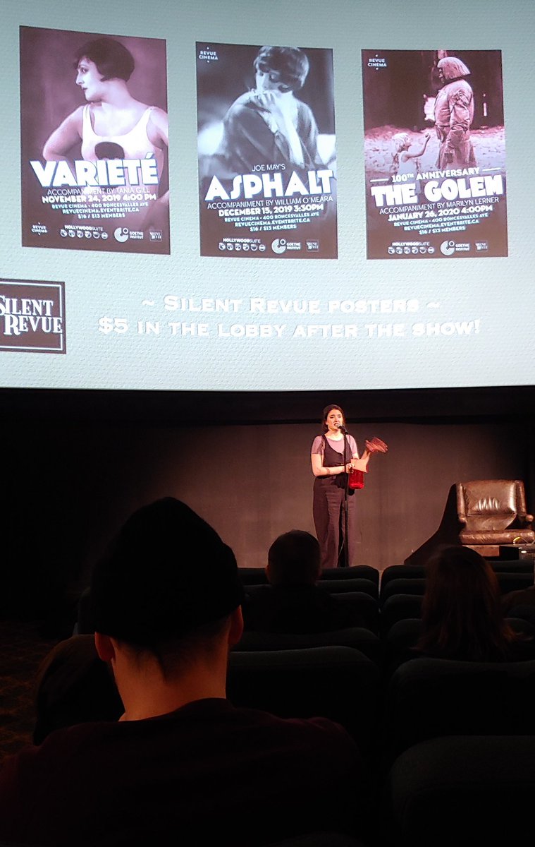 SilentRevue's tweet photo. Intro time! Curator Alicia Fletcher on the #RevueCinema stage. 
#TheGolem
#SilentsInTO
#TOLovesSilents https://t.co/zWQsD5SQCH