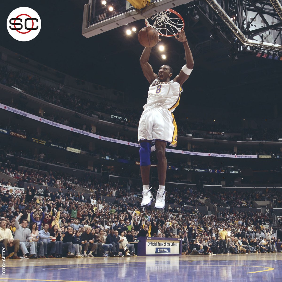 SportsCenter_nt's tweet photo. ¡Cifra histórica! 🙌

Hace 14 años, durante el choque entre Lakers y Raptors. 😮

Kobe Bryant logró 81 puntos en la victoria de los angelinos (122-104). El 66% de los puntos de su equipo. 💪

La segunda cifra más grande en la historia de la #NBAxESPN. ⭐

https://t.co/vnQy2F7UQc https://t.co/050gT3sndr