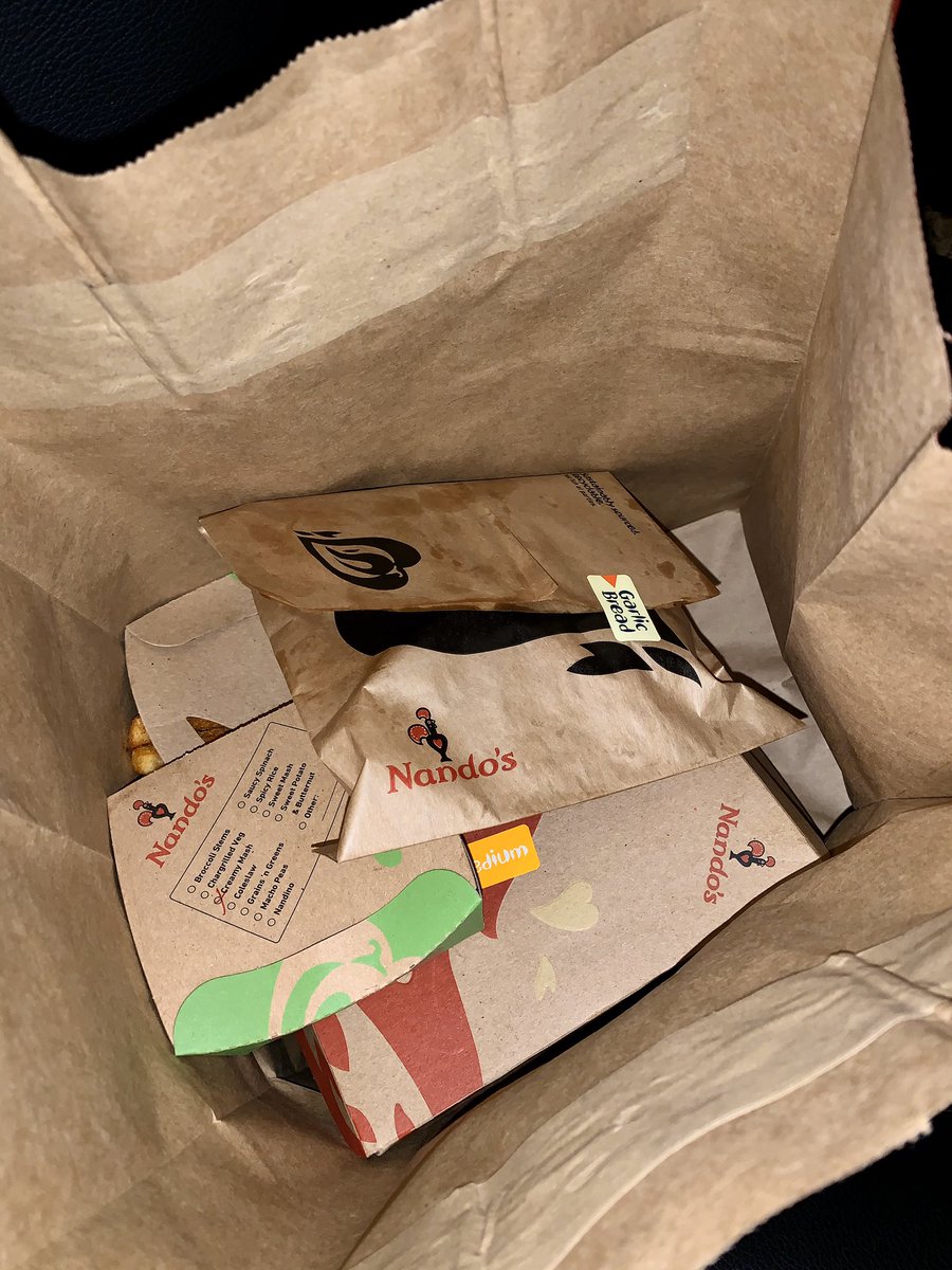 ThingsWeEat_'s tweet photo. It’s a late one tonight so I’ve had no option other than order a takeaway from #Nando’s

Gone for my standard order; 4 chicken thighs, 2 sides and a pot of Perinaise sauce.

I’ve never had a disappointing meal from  @NandosUK and once again they’ve ticked all the boxes - 10/10 https://t.co/YhOjkbWQ57