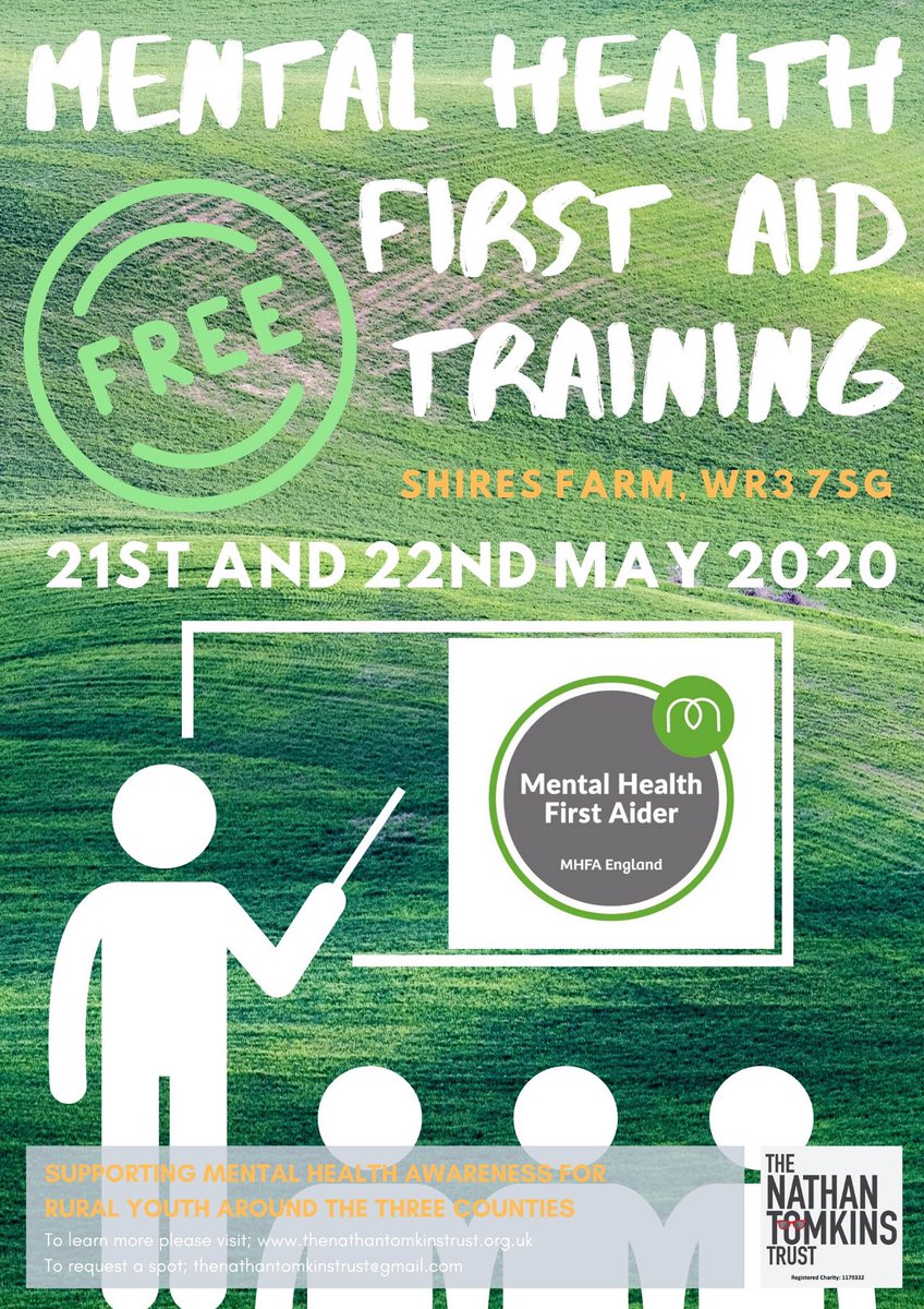 Become a mental health first aider.
More info on our website : thenathantomkinstrust.org.uk/mental-health-… #MentalHealthAwareness #EmpoweringYouthGroups #LiftingTheWeight #WeWantToHelp