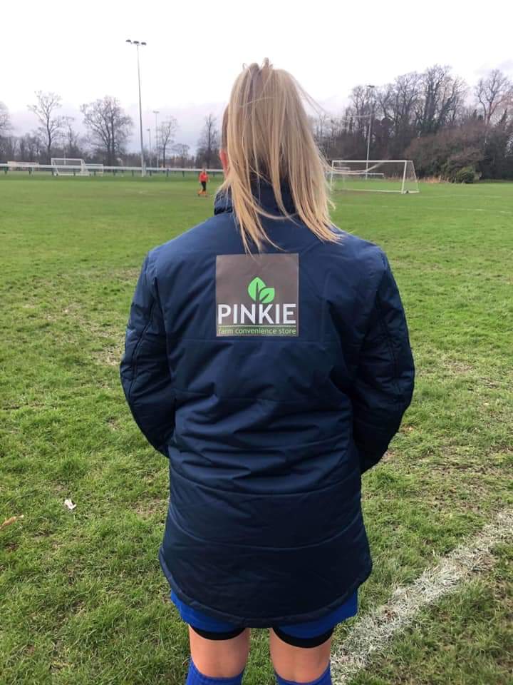 Many thanks to the <a href="/Pinkiefarm/">Pinkie Farm</a> shop for sponsoring our ladies team subs jackets. They kept the ladies  warm during today’s game at an absolutely baltic Pinkie. Many thanks 👍
