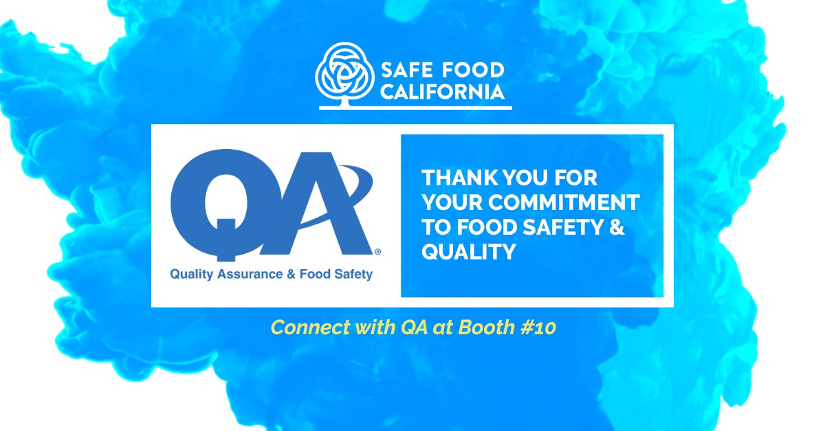 We want to say a special thank you to <a href="/QAMagazine/">Quality Assurance</a> for partnering with us on Safe Food California. QA focuses on insights and analysis of #foodsafety, quality and defense for the food and beverage processing industry. If you haven't subscribed yet...what are you doing? #SFC2020