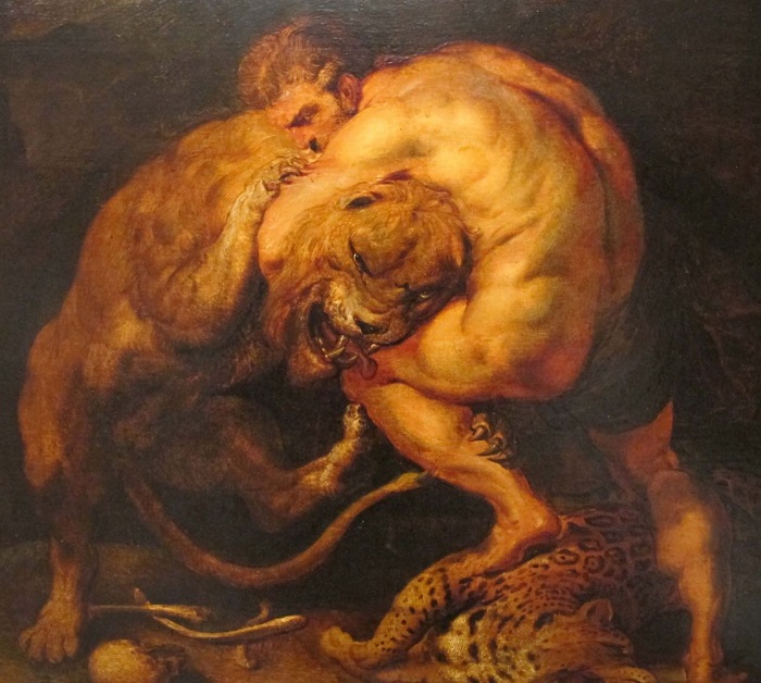 LE_Mythologie's tweet photo. In the first of his twelve works, the Greek hero Heracles defeats the invulnerable lion of Nemea.
#aMythForSunday #mythology #myths #folklore https://t.co/C9Ih8Gtifg