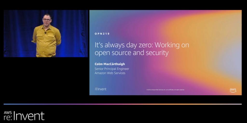 video screenshot:  It’s always day zero: Working on open source and security (OPN219).