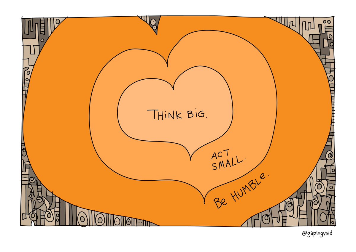 seamuscushley's tweet photo. Thanks @gapingvoid #thinkBig #actSmall #behHumble https://t.co/fRpfiZjHxr