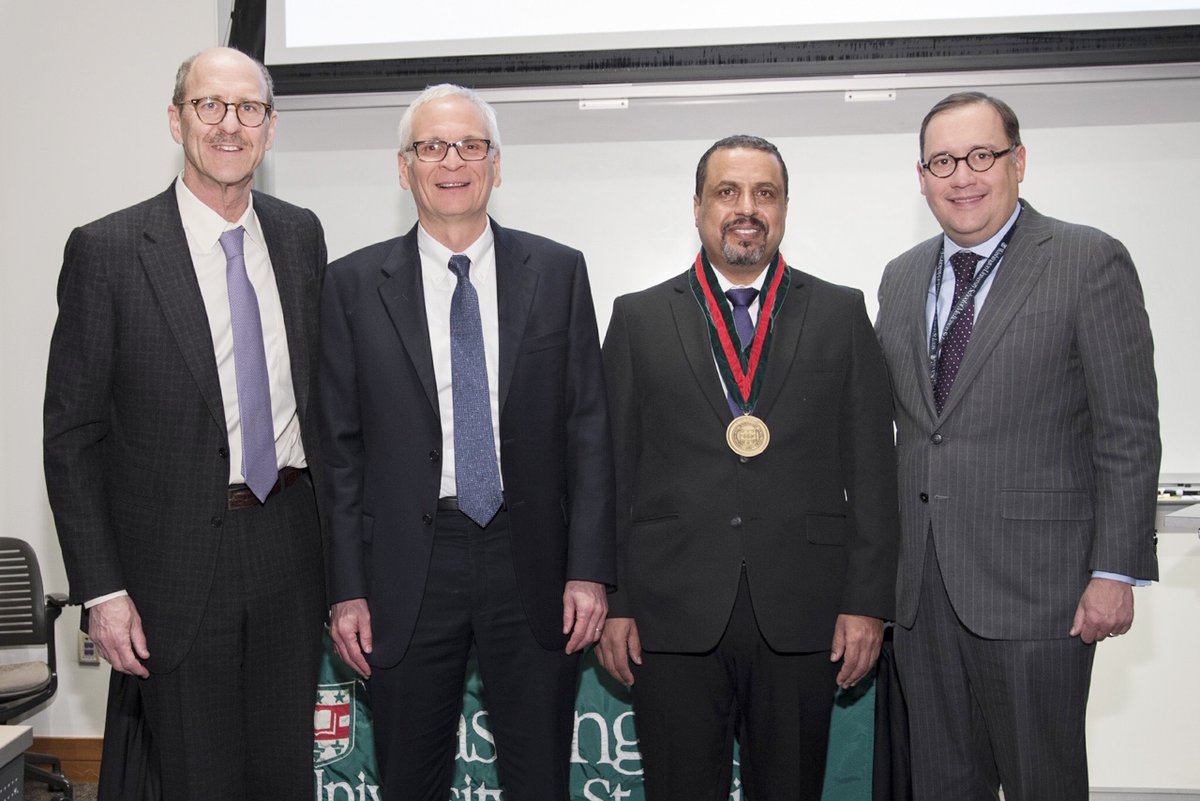 abuamer_lab's tweet image. It&apos;s fitting that my first tweet is my major career accomplishment: installation as the J.A. Key Endowed Professor at Washington University school of Medicine. With Dean Perlmutter, Chair O&apos;Keefe, and Chancellor Martin. Thank you all for your support!!