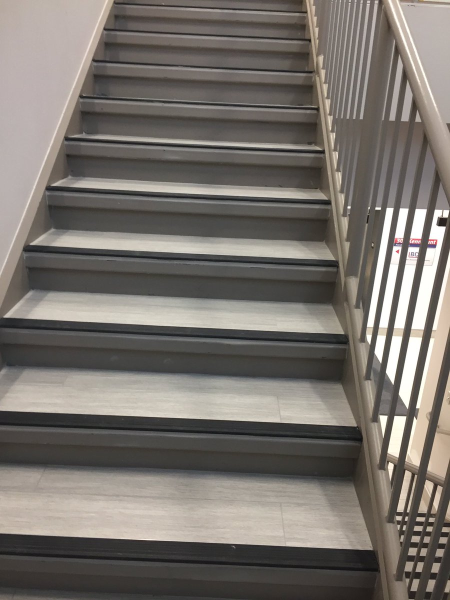 NL_Painters's tweet image. Check out this stairwell we just painted at a commercial office building.  For this project we chose @Benjamin_Moore direct to metal paint for the risers, rails and spindles.  We used BM skuff-x paint for the walls as it’s a high traffic area.  Paint was sourced @paintshopcanada