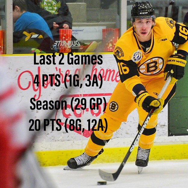 estevanbruins's tweet image. Brady Nicholas has been climbing up the team leaders over the past month!

The rookie forward has 11 points (3G, 8A) in his last 9 games, and plays a strong, physical game as a centerman for the Bruins! #GoBruinsGo #SJHL