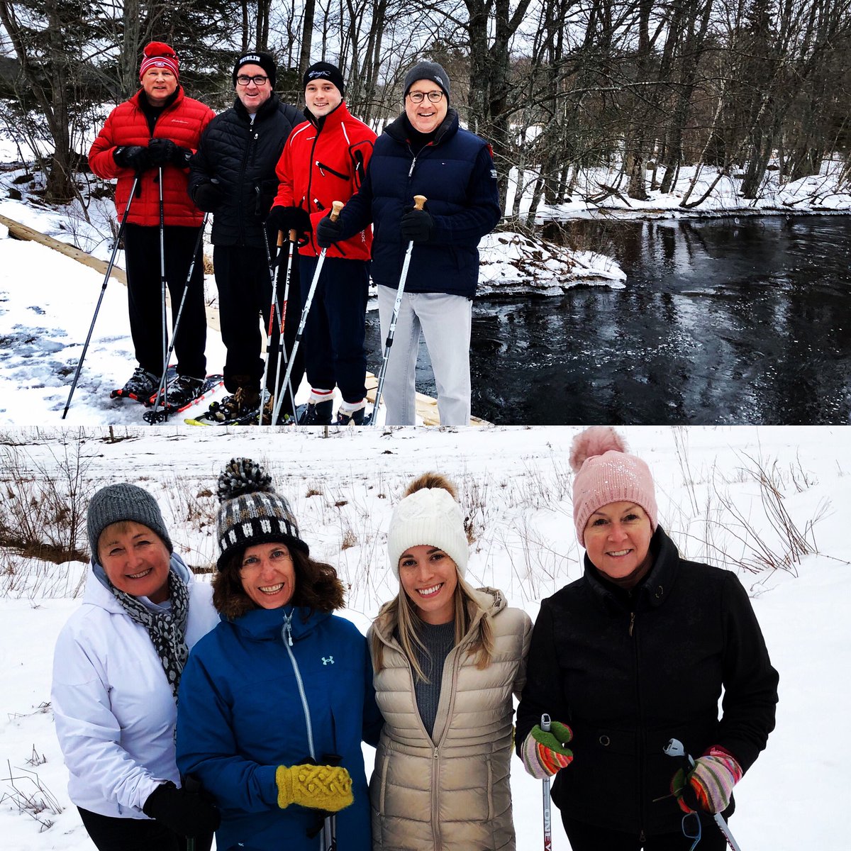bjaucoin's tweet photo. Snowshoe fun before the rain. #FancyLake #novascotia @rayaucoin @ianmacarthur1 https://t.co/9ri3vFFukK