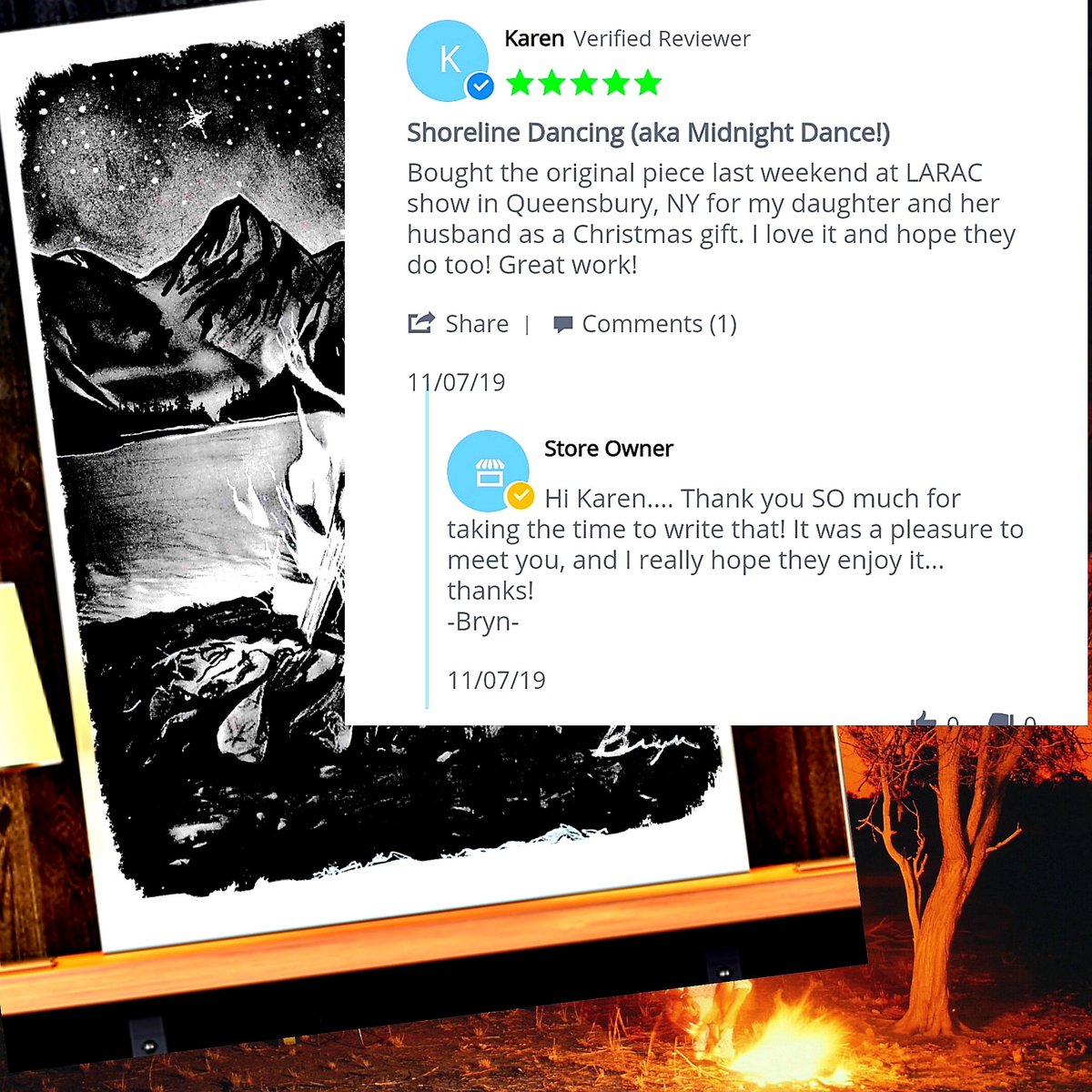 DarkMountainArt's tweet image. ✒ The #artbuyer of the Hand-Drawn #originaldrawing 🔥'SHORELINE DANCING'🔥 posted a nice #customreview on my #Website....thanks!😊
📲 Matted #artprintforsale at my site:
🗻 darkmountainarts.com 🗻
🌐ART FOR ADVENTURERS🌐
#DarkMountainArts