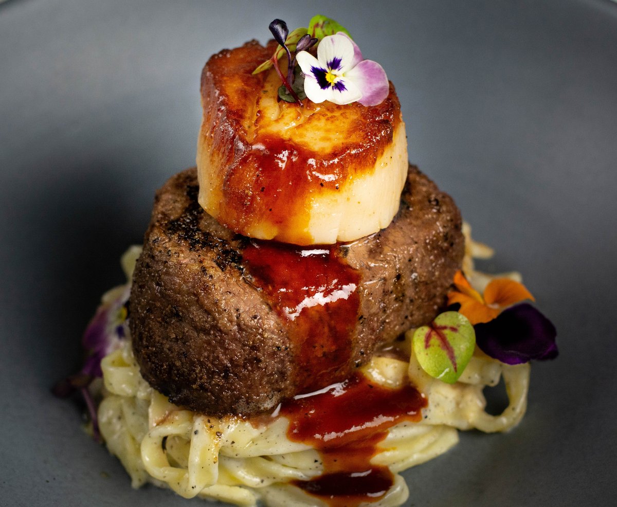 JagsSteak's tweet photo. The countdown to Miami is on: 6️⃣days!
#Cincinnati, say hello to the dish we'll be preparing at this year's Taste of the NFL | Certified Angus Beef Filet Mignon with Caramelized Bristol Scallops over Truffle Cream Pasta.
Read more about the event at: https://t.co/toqXZCoQlN https://t.co/30M5BKYQCq