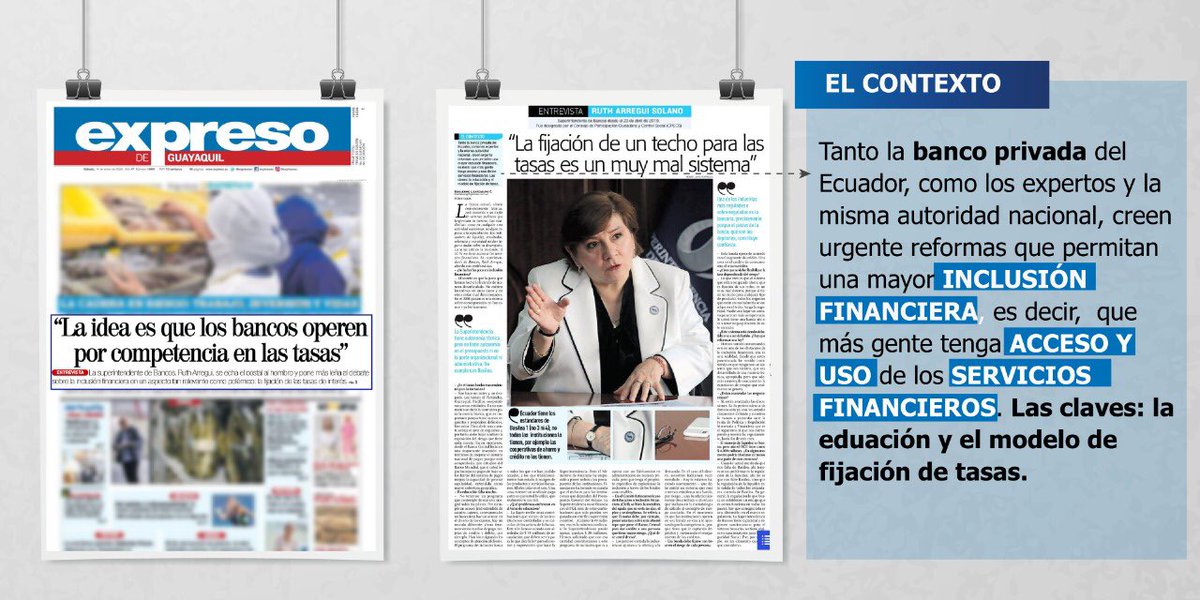 superbancosEC's tweet photo. .@Expresoec @Guillogl entrevista a #RuthArregui, Superintendenta de Bancos👇🏻
✔️”Tanto banca privada del #Ecuador🇪🇨, expertos y la misma autoridad nacional creen urgente reformas que permitan una mayor #InclusiónFinanciera”🏦💳📲🏧 https://t.co/rZV6p8U3ku