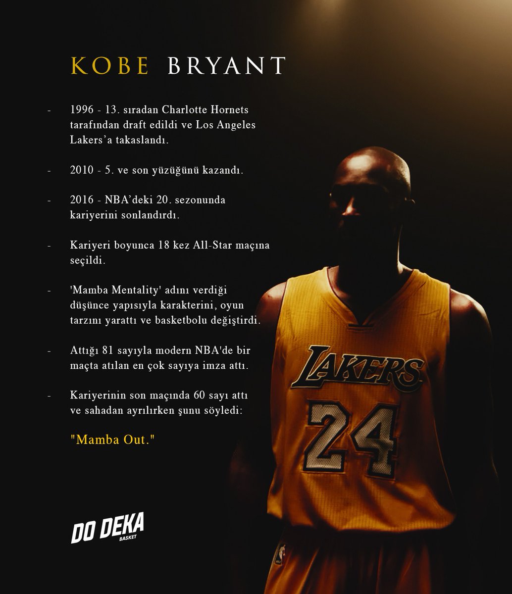 Kelimelere sığmayan bir kariyer, milyonlarca insanın kalbine uzanan bir miras... ∞ #Kobe