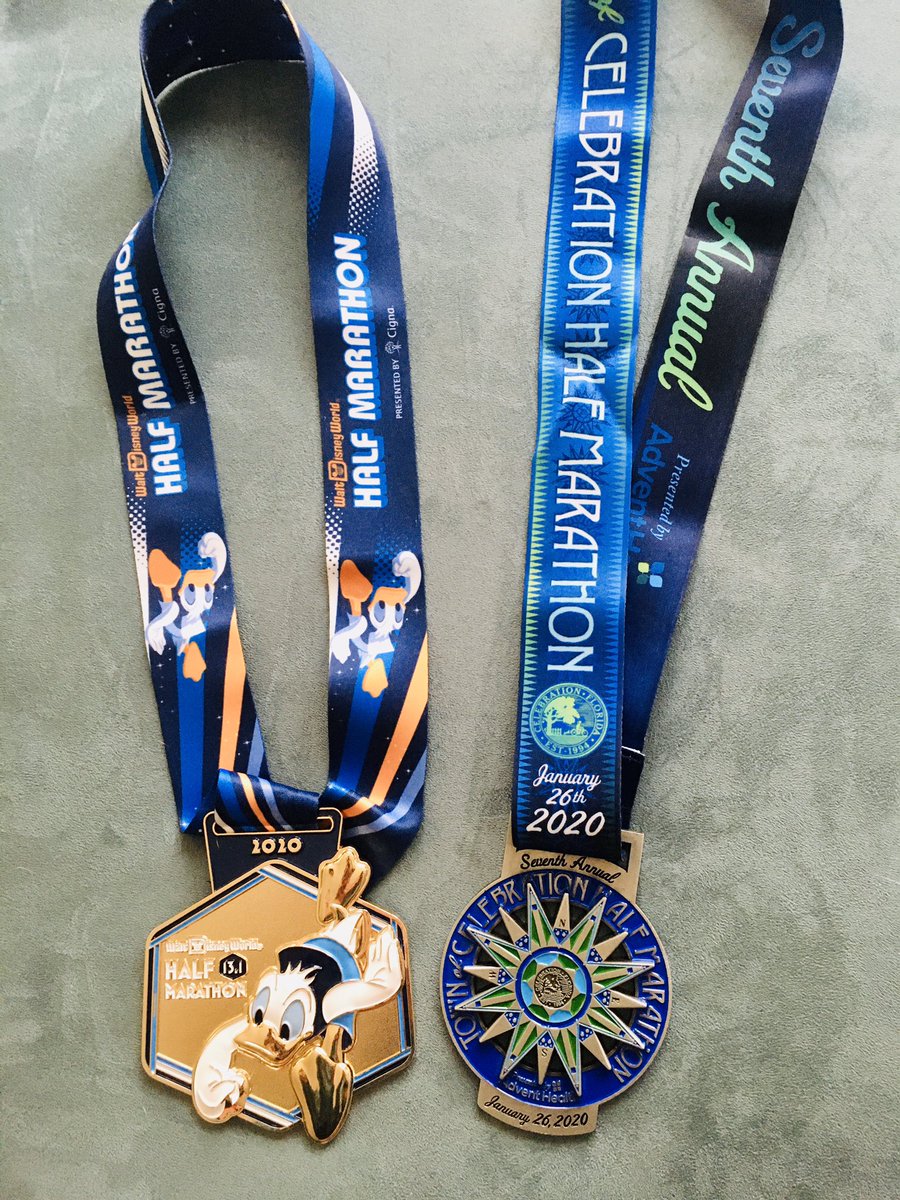 MeganJones239's tweet photo. 2nd half marathon of the year ✔️!!! Great course and volunteers! Would highly recommend to others for next year! @celebration_run #januarybling #medals #HalfMarathon #irunforthemedals https://t.co/1bIehxIrcB