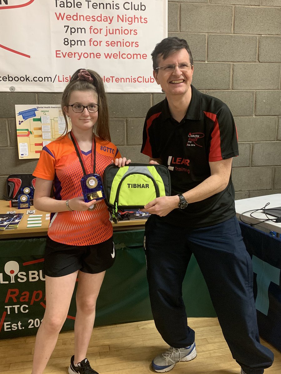 <a href="/GGSsport/">Grosvenor GS Sport</a> Melissa Johnston Year 8 Winner of Division 4 Table Tennis at the Lisburn Challenger today. Her <a href="/GlenburnTTClub/">Glenburn TT Club</a> teammate Emma Mackey Year 9 was runner up. #GTTC