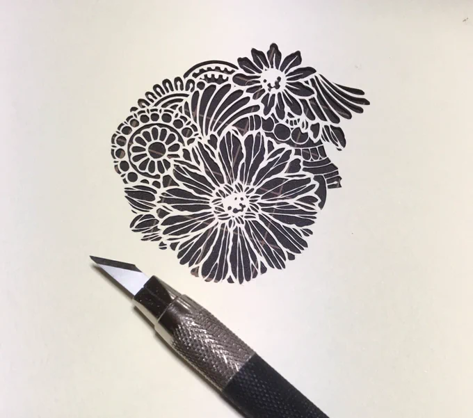 こりゃ楽しい
#切り絵 