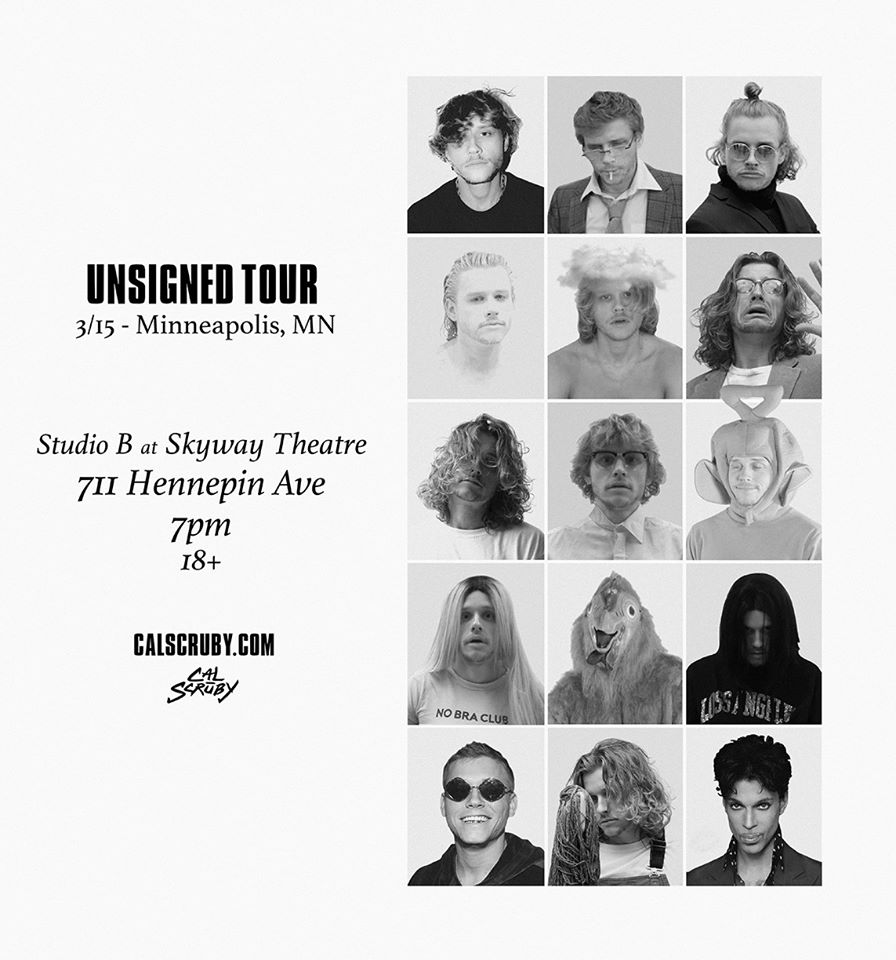 WHEN: MARCH 15TH
WHERE: MPLS AT <a href="/SkywayTheatre/">SKYWAY THEATRE</a> (STUDIO B)
WHO: <a href="/calscruby/">cal scruby</a> 
TICKETS: skywaytheatre.com
