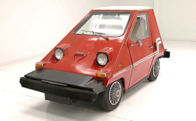 barnfinds's tweet photo. This 1980 Comuta-Car looks like a nice original example that has been stored away for who knows how long, it only has 102 miles on it. Have any of you owned or seen a Comuta-Car in person? -> https://t.co/EZ1HYWAUW8 #CitiCar #ComutaCar https://t.co/3KhT2mxbwY