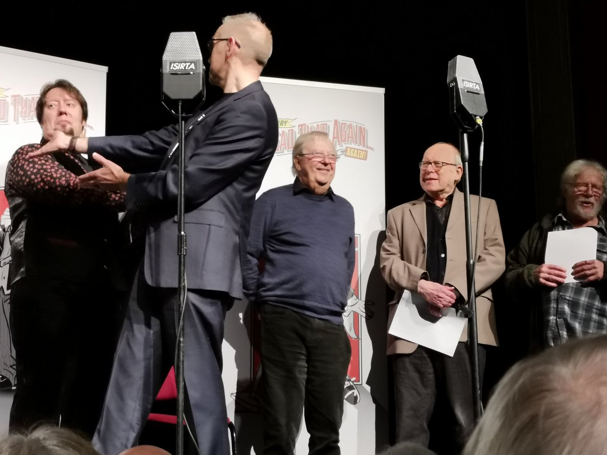 Robert J.E. Simpson (@avalard) on Twitter photo 27/01/2020 16:24:21 What a delightful way to end @SlapstickFest - the @ISIRTA_Again show with added original stars! What a delightful way to end @SlapstickFest - the @ISIRTA_Again show with added original stars!