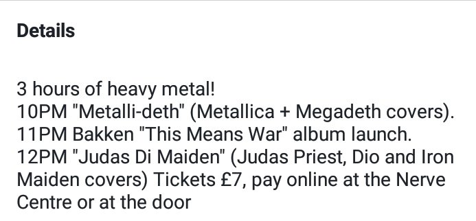 BandBakken's tweet photo. #FullMetalRacket 9th May doors 9pm @nerve_centre #Derry #IrishMetal #thrashmetal #nwobhm @irelandmetalhe1 #Metal #MetalHeads https://t.co/KZFZY6bgCT