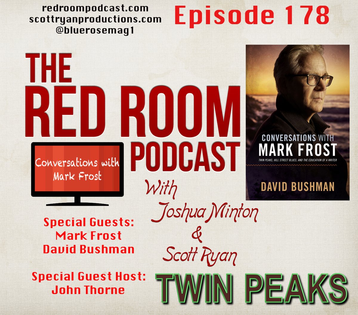 BlueRoseMag1's tweet photo. Celebrate #MarkFrostDay by listening to a #RedRoomPodcast interview with #MarkFrost https://t.co/w1Hjx7FPtW https://t.co/3Cd3M9ZaVe
