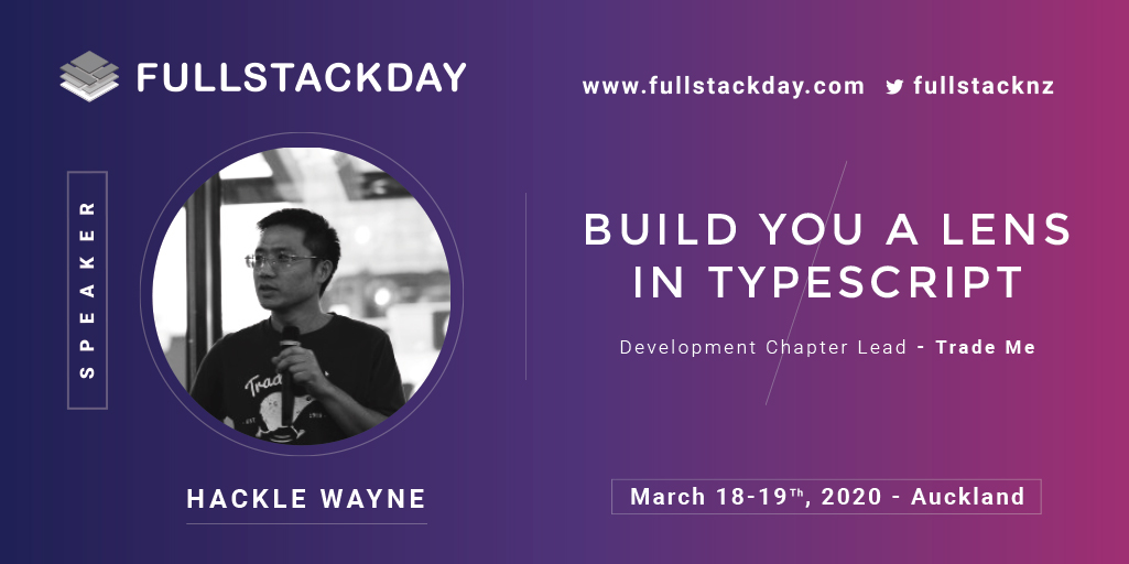 fullstacknz's tweet photo. Build you a Lens in TypeScript by Hackle Wayne -  Development Chapter Lead at @TradeMe 

March 19th, 2020 - Auckland, New Zealand

https://t.co/wu1VFR5udT

@hacklew #fullstackdevANZ #TypeScript https://t.co/caEUC5fnks