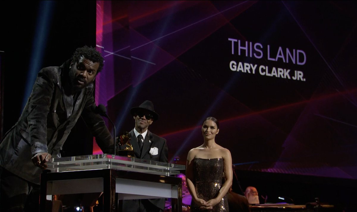 RecordingAcad's tweet photo. Congrats Best Rock Performance winner - "This Land" @GaryClarkJr 

WATCH: https://t.co/iPjts7zMCt #GRAMMYPremiere #GRAMMYs https://t.co/2GDMKBZrSD