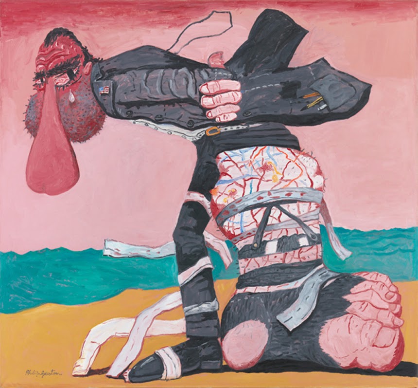 But what about American political art?Philip Guston's "San Clemente" (1975) was the ideal form for me to steal. Instead of being marooned on a beach, Trump would be surrounded by the pastoral landscape of his country club golf courses.
