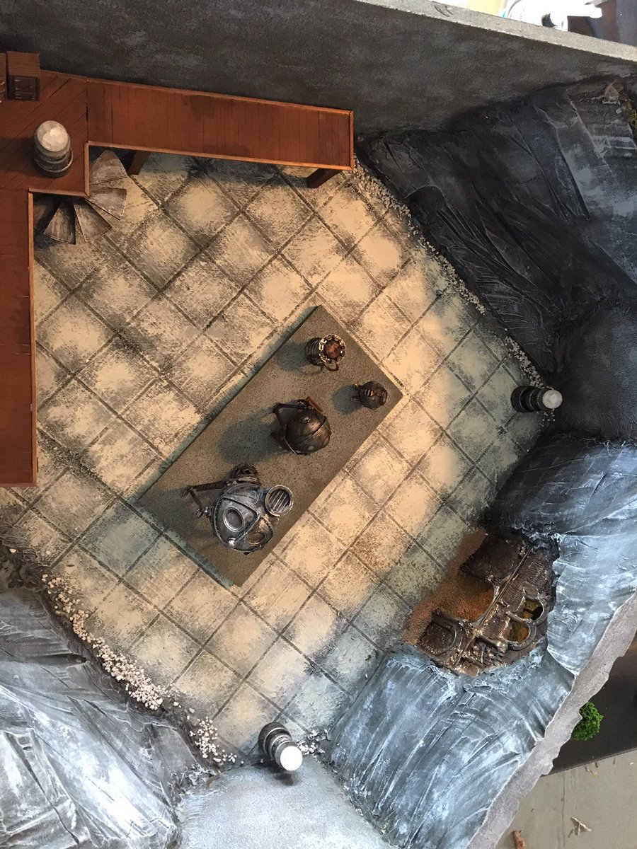 aj_minis's tweet photo. 2x2 tile for client. He wanted a piece to be used as a laboratory carved out of a mountain for final battle. 3 pedestals light up to activate a no magic area. #pinkfoam #dnd #dungeonsanddragons #customterrain #dndterrain #aos #tabletopgames #tabletopgaming #xpsfoam https://t.co/d9YF2CUchj