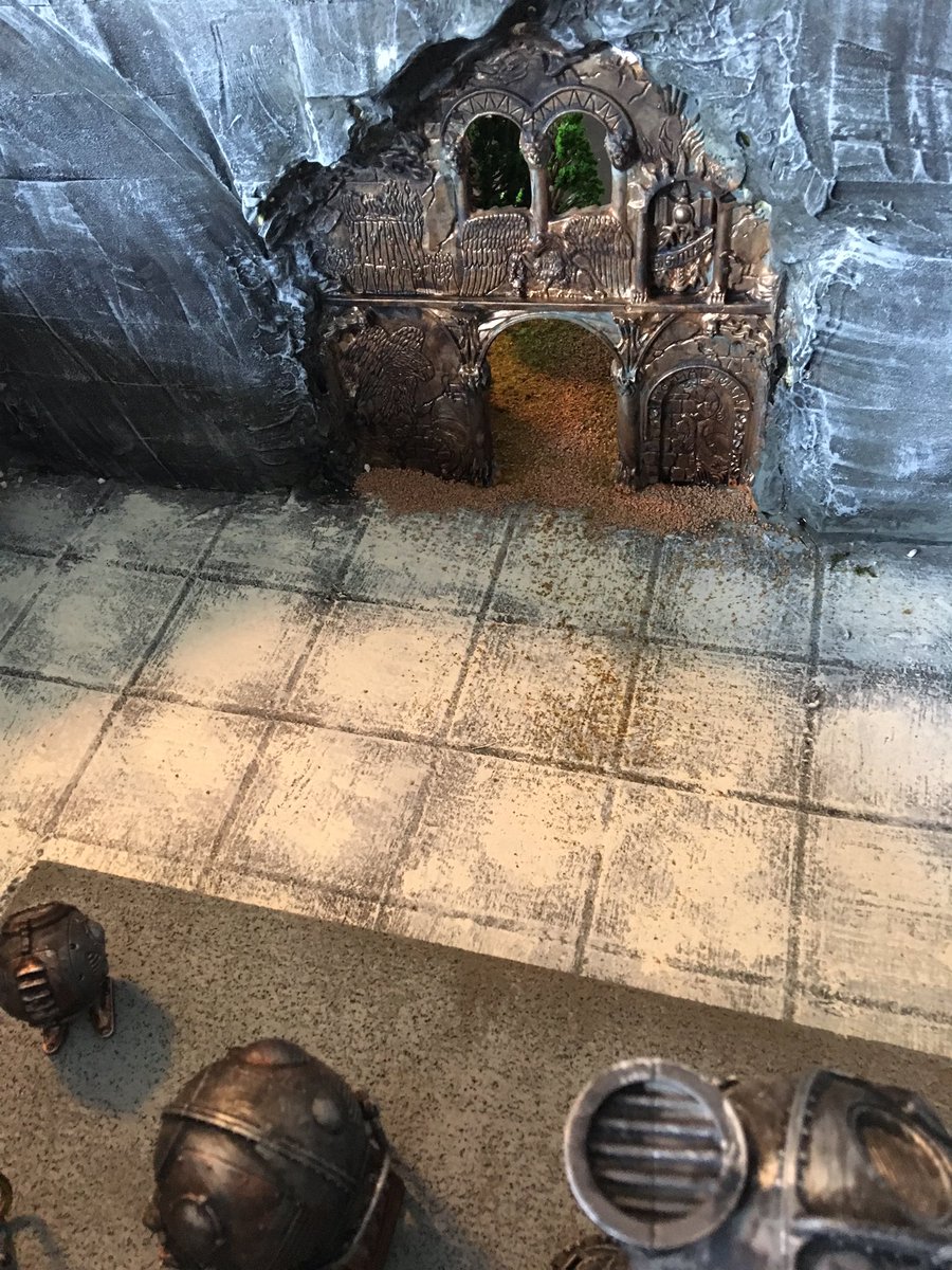 aj_minis's tweet photo. 2x2 tile for client. He wanted a piece to be used as a laboratory carved out of a mountain for final battle. 3 pedestals light up to activate a no magic area. #pinkfoam #dnd #dungeonsanddragons #customterrain #dndterrain #aos #tabletopgames #tabletopgaming #xpsfoam https://t.co/d9YF2CUchj