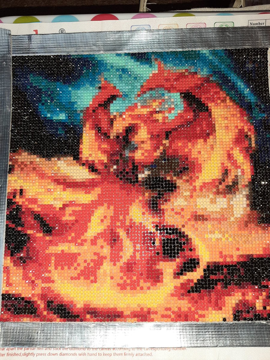 devinedebz's tweet photo. My first diamond painting completed and it's lovely Phoenix rising from the ashes..which also happens to be #STUDA logo @Dontlookback198 a Phoenix is so fitting for survivors of DA.....took me a while to complete as the shock of going through court and his lies got to me.. https://t.co/TAj2m9rygJ