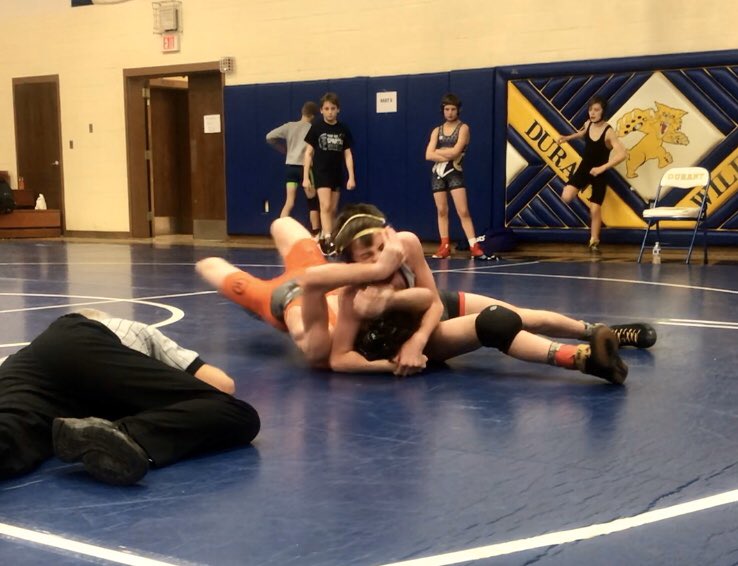 dusey73's tweet photo. Stayed close to home today and Jordan got 1st in Durant. Wrestled well and had fun.
#pack732 #agogetrained #climbthemountain https://t.co/mFlYgoodd1