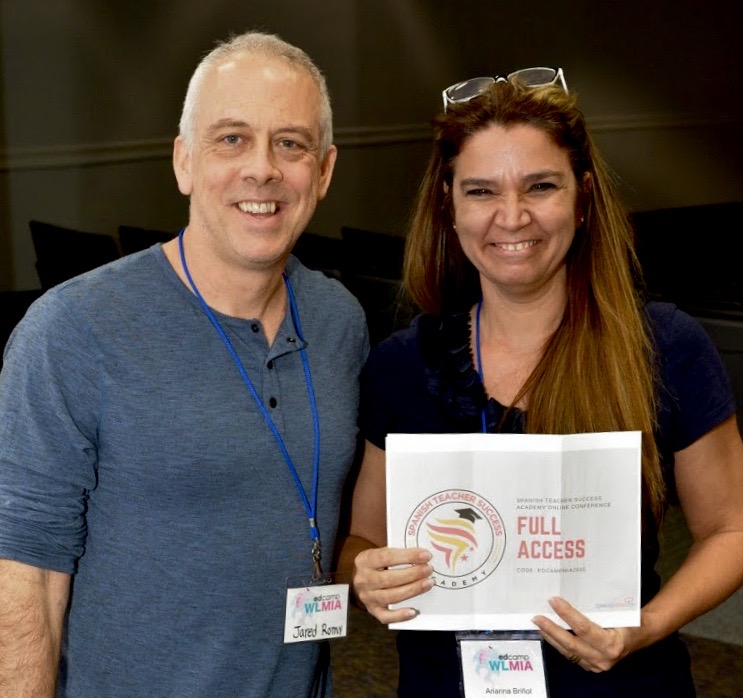 Thank you Jared Romey @SpeakingLatino for attending @EdcampWLMIA and hand delivering your generous donation of access to extensive resources and hours of quality professional development.