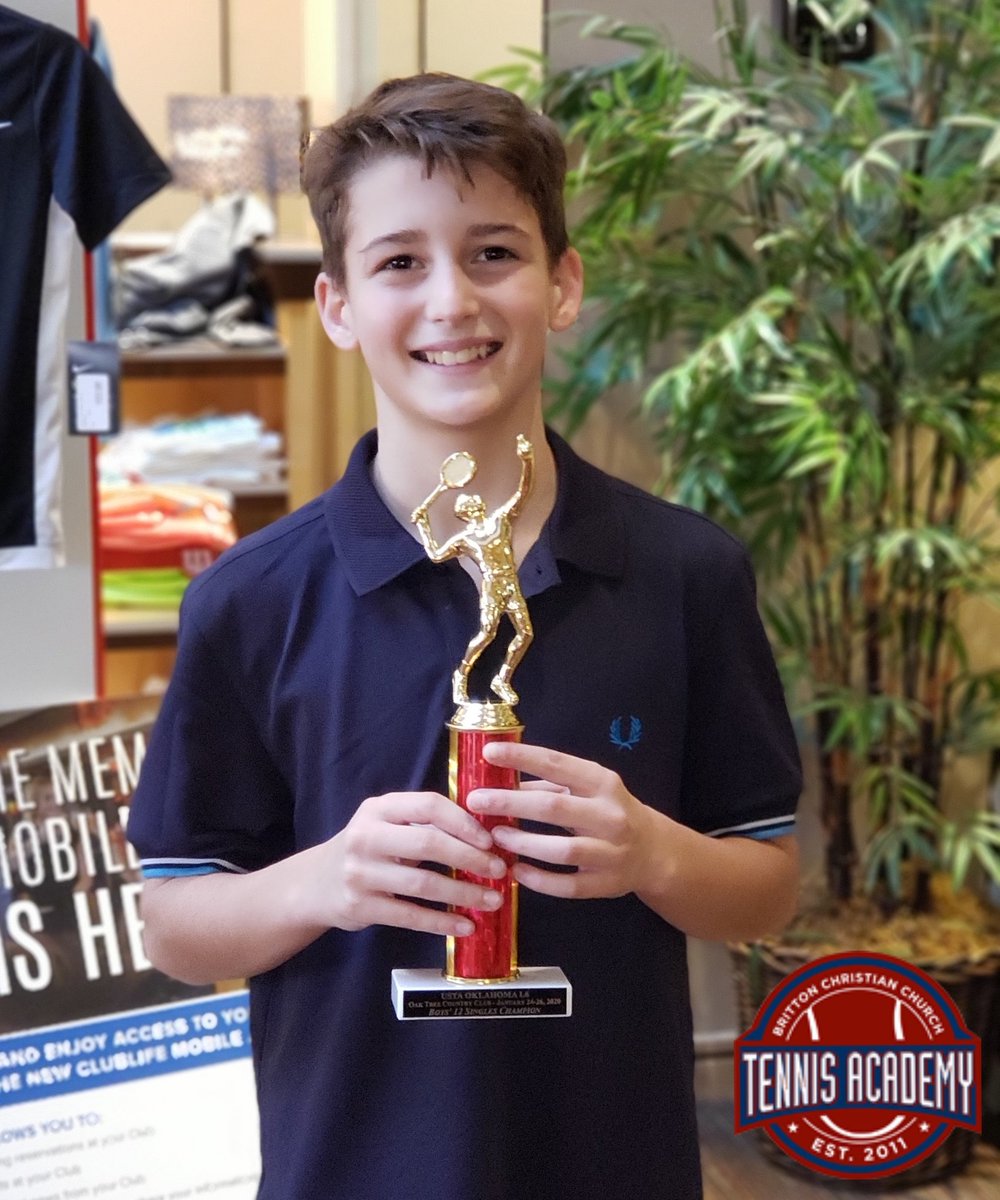 brittontennis's tweet photo. Congratulations to John Paul Dillon on winning the Boys 12s draw today at the Oak Tree Country Club. We are so proud of you! #bccta #tennis https://t.co/zwmO1Qflmj