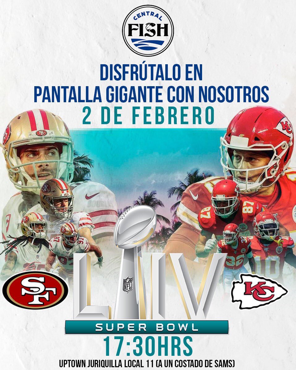 CentralFishMx's tweet photo. El próximo domingo a esta hora estarás disfrutando del #SuperBowl. ¿Dónde más? En #CentralFish.

#NFL #Querétaro #Restaurante #Juriquilla #UpTown #Mariscos #SeaFood #CocinaDeMar https://t.co/xycbSyn677