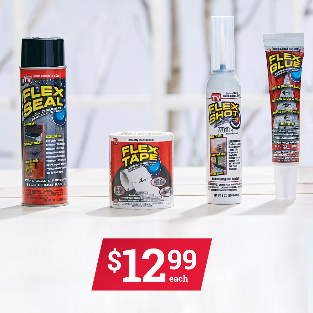 Seal, protect, and stop leaks with Flex Seal! Pick up these Flex Seal products for $12.99. Offer valid now until January 31st.