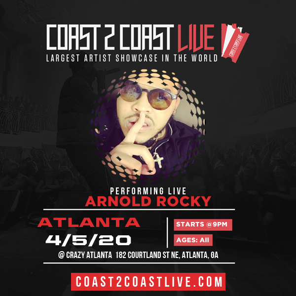 arnoldrockyy's tweet photo. Vote for me to perform for  $50,000 in Prizes!  at #Atlanta All Ages 4/5/20! https://t.co/ovZIIiIUMn #Coast2Coast https://t.co/77fs7WnwF6