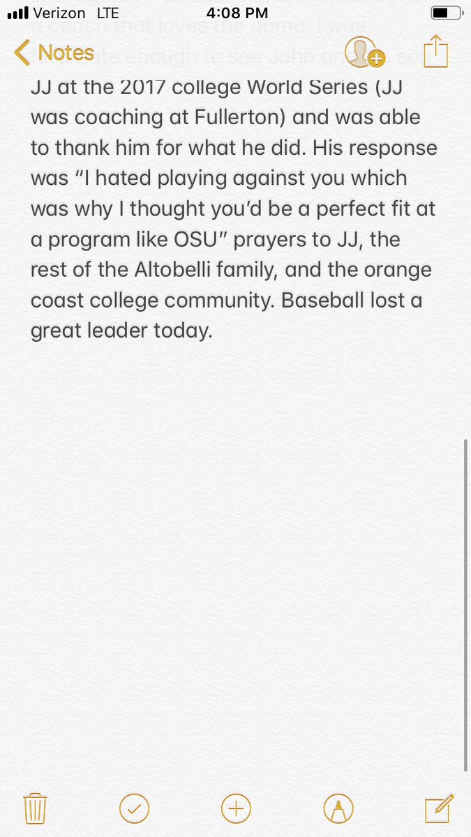AJ_Peterson1's tweet photo. Little story of John Altobelli.. Prayers to your family and Orange Coast College https://t.co/zNFaUAToKG