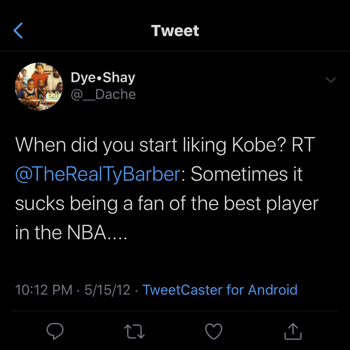 TheRealTyBarber's tweet photo. My brother always tried to get me to say Kobe was the best. #RIPSheeke #RIPMamba @__Dache https://t.co/B93Li2S5SH