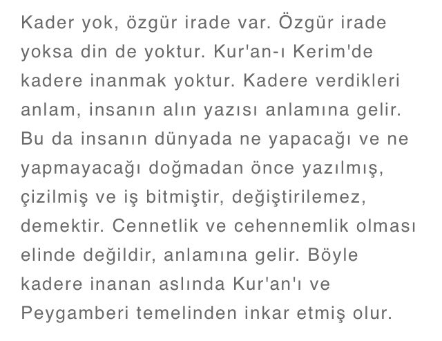 Huseyin Atay On Twitter Kur An I Kerim De Kadere Inanmak Yoktur Kadere Verdikleri Anlam Insanin Alin Yazisi Anlamina Gelir Https T Co Jc2o13msnv Twitter