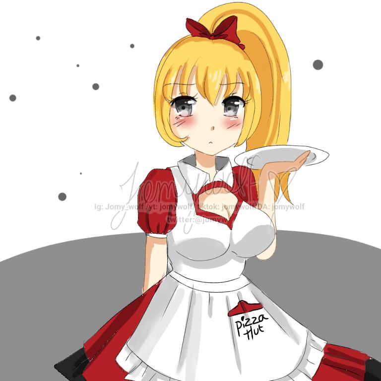 JomyW's tweet photo. #pizzahut girl.. Idk what to draw for bg..lol, i made this base of cute pizzahut clothes i saw #jomywolfocs (?) .
.
.
Tags🌸 #jomywolfart #anime #animegirl #animedraw #animedrawing #pizzahutgirl #pizzahutclothes #animegirldrawing #animekawaii #anime #draw #drawing #ibispaintx https://t.co/srN5wb2ue7