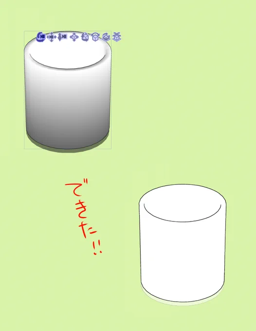 黒いのは面が裏返ってるのではとご助言いただいて、編集モードの「メッシュ」→「ノーマル」→「反転」でコップは無事3DLT化できました!😂🙏ありがとうございました
カップ麺空き容器はデータ見直したらマテリアル入れて無かった…! https://t.co/CRXWKZVPHK 