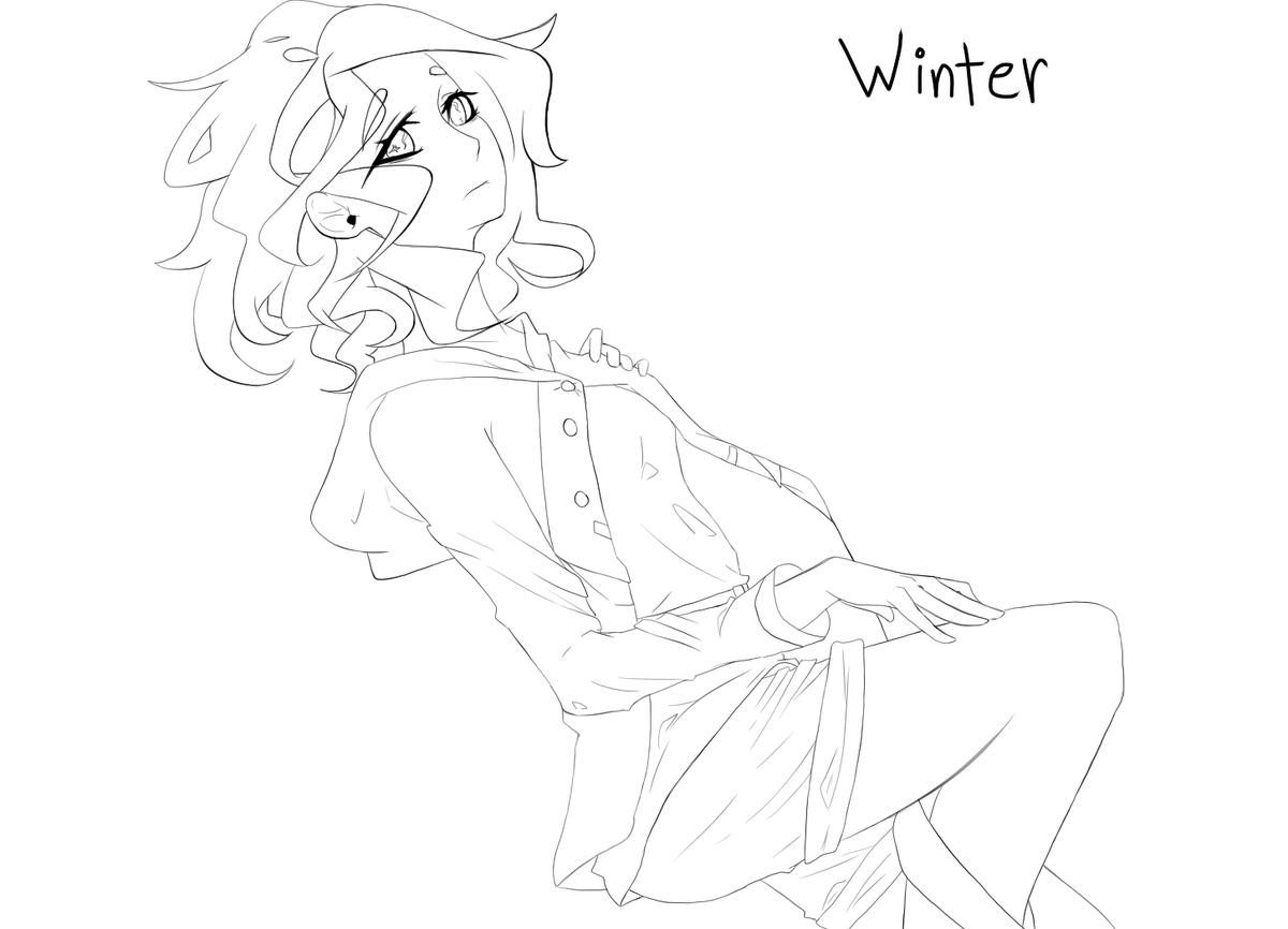 MuteBookworm's tweet photo. I drew a girl for once, what a surprise #lineart https://t.co/VTi1w2EECr