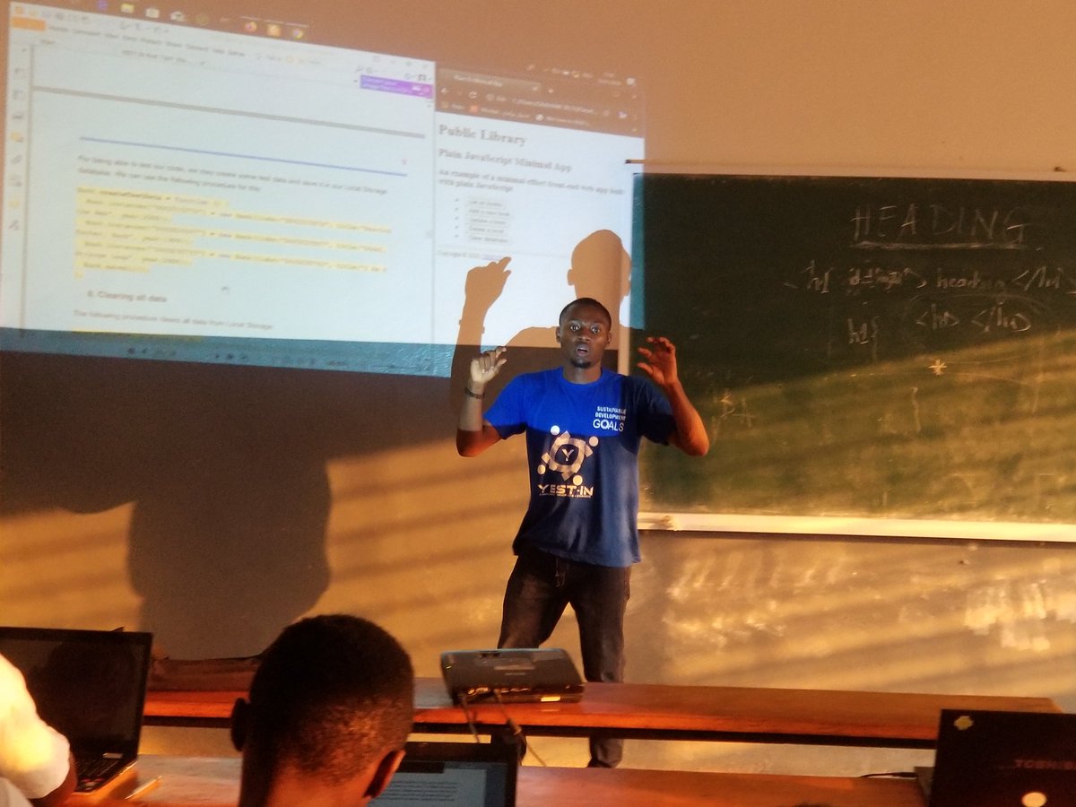 YestInitiative's tweet photo. Our vibrant team began our Tech meetups this week. With web development being the core area of discussion, youths were made to understand the importance of Digitization to community growth.
@USEmbYaounde @UNV_ROWCA @SDGscameroon @PNUDCameroun https://t.co/DJrFJjGqBA