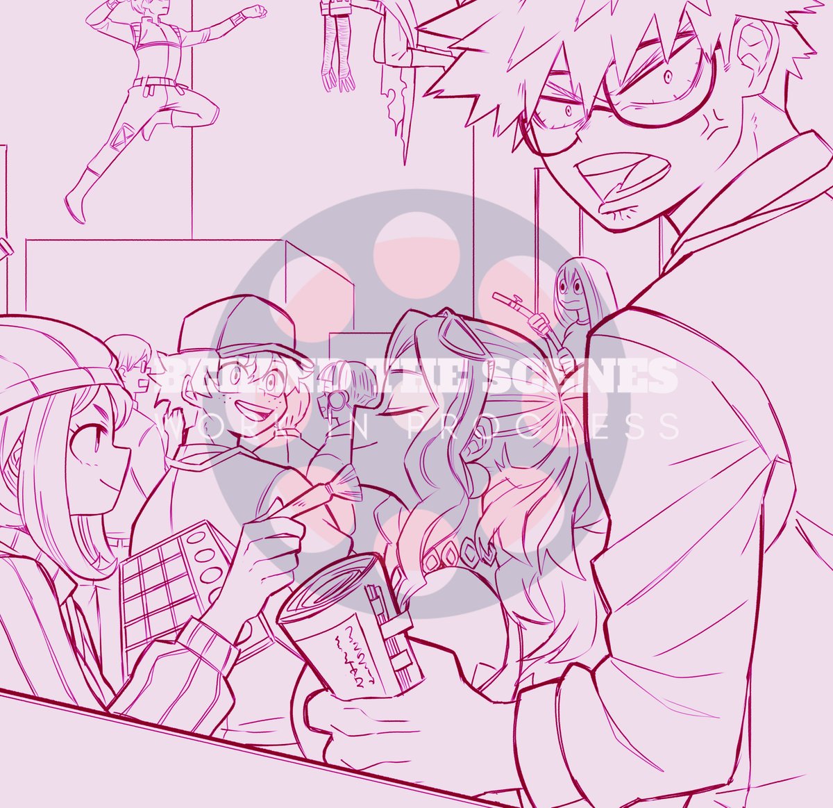 So i saw i can post a wip for my paticipation for the zine "Behind The Scenes", so here it is :D A bit and wip of the cover :3